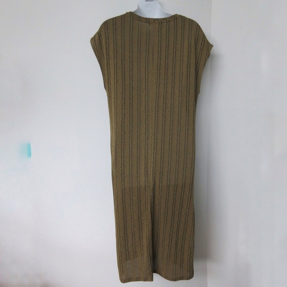 ZARA Trafaluc Dress Small Shift Gold Stripe Loose - Picture 3 of 6